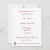 Invitation de Fête de la mariée de princesse (Dos)