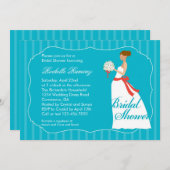 Invitation de Fête de la mariée de robe de mariage (Devant / Derrière)