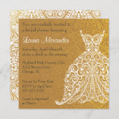 Invitation de Fête de la mariée de robe de mariage (Devant / Derrière)