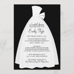 Invitation de Fête de la mariée de robe de mariage