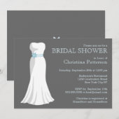 Invitation de Fête de la mariée de robe de mariage (Devant / Derrière)