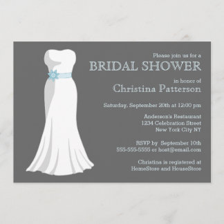 Invitation de Fête de la mariée de robe de mariage