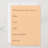 Invitation de Fête de la mariée de roses de chou (Dos)