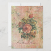 Invitation de Fête de la mariée de roses de chou (Devant)