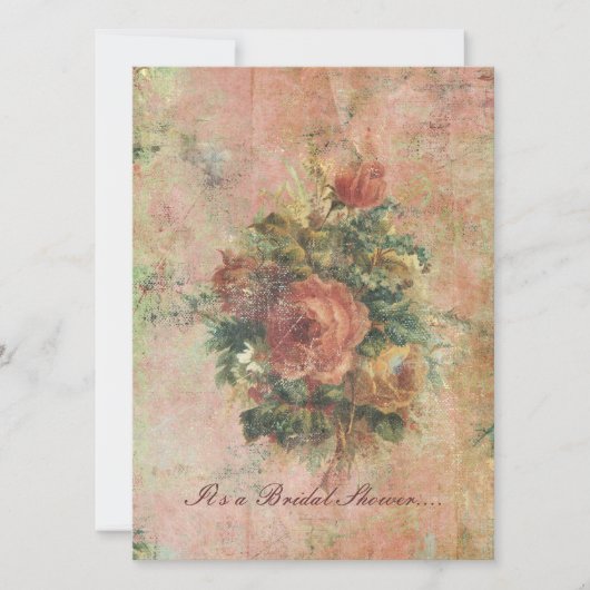 Invitation de Fête de la mariée de roses de chou (Devant)