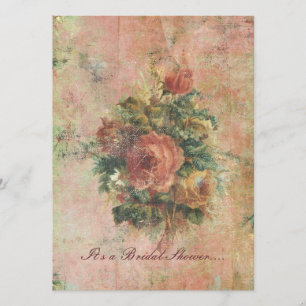 Invitation de Fête de la mariée de roses de chou