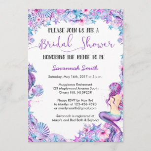 Invitation de Fête de la mariée de sirène