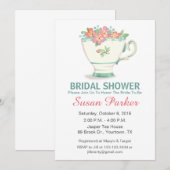 Invitation de Fête de la mariée de tasse de thé (Devant / Derrière)