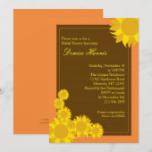 Invitation de Fête de la mariée de tournesol (Devant / Derrière)
