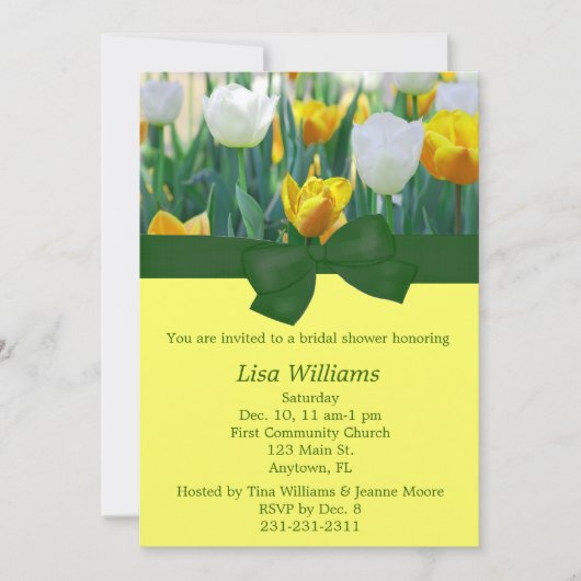 Invitation de Fête de la mariée de tulipe (Devant)