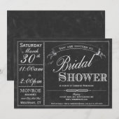 Invitation de Fête de la mariée de typographie de (Devant / Derrière)