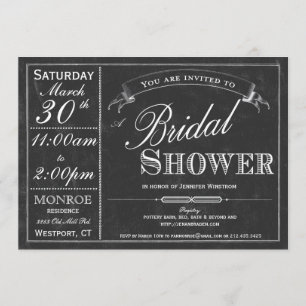 Invitation de Fête de la mariée de typographie de