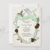 Invitation de Fête de la mariée de verdure d'hiver (Devant)