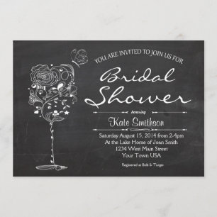 Invitation de Fête de la mariée de vin
