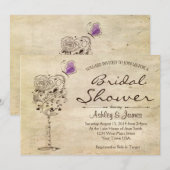 Invitation de Fête de la mariée de vin et de (Devant / Derrière)