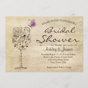 Invitation de Fête de la mariée de vin et de