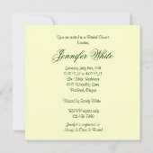 Invitation de Fête de la mariée de zantedeschia (Dos)