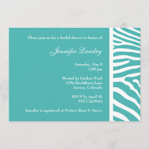 Invitation de Fête de la mariée de zèbre de