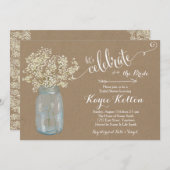 Invitation de Fête de la mariée du souffle du bébé (Devant / Derrière)