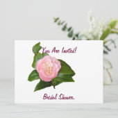 Invitation de Fête de la mariée, fleur rose (Debout devant)