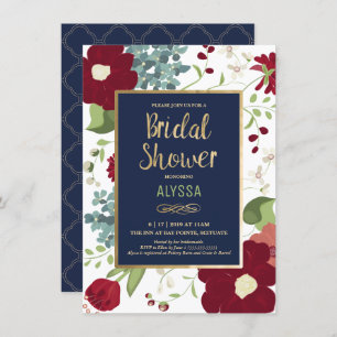 Invitation de Fête de la mariée - floral moderne