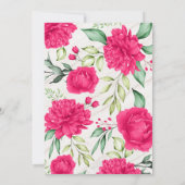 Invitation de Fête de la mariée - floral rose (Dos)