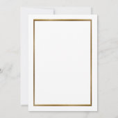 Invitation de Fête de la mariée, grand or d'or de (Dos)