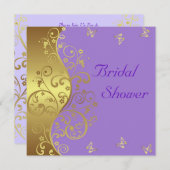 Invitation de Fête de la mariée--Remous et lavande (Devant / Derrière)