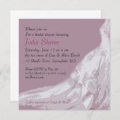 Invitation de Fête de la mariée : Robe rose (Devant / Derrière)