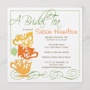Invitation de Fête de la mariée - thé