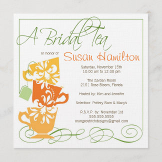 Invitation de Fête de la mariée - thé