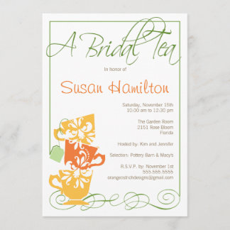 Invitation de Fête de la mariée - thé