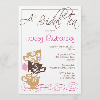 Invitation de Fête de la mariée - thé