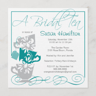 Invitation de Fête de la mariée - thé