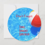 Invitation de fête de la piscine (Dos)