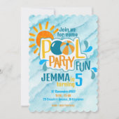 Invitation de fête de la piscine (Devant)