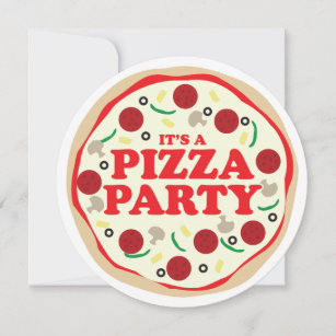 Invitation de fête de la pizza