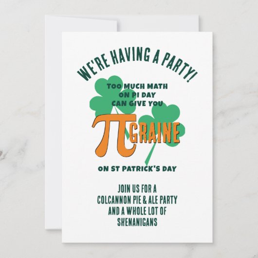 Invitation de fête de la Saint-Patrick avec code Q (Devant)