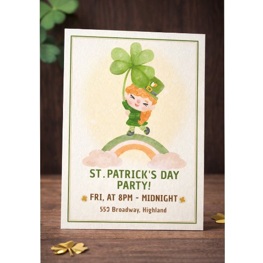 Invitation de fête de la Saint-Patrick mignonne