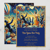 Invitation de fête de la Saint-Sylvestre vintage (Devant / Derrière)