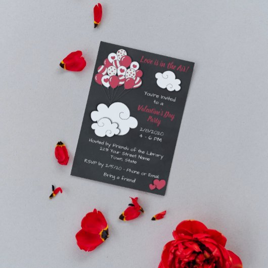 Invitation de fête de la Saint-Valentin adorable