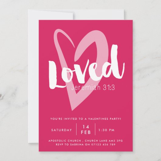 Invitation de fête de la Saint-Valentin chrétienne (Devant)