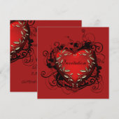 Invitation de fête de la Saint-Valentin cœur (Devant / Derrière)