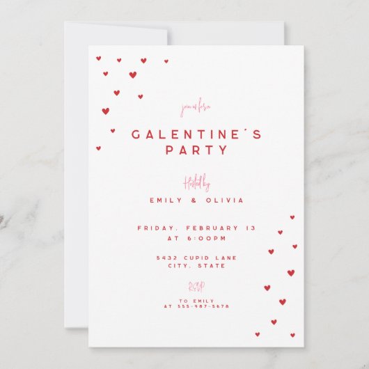 Invitation de fête de la Saint-Valentin Galentines (Devant)