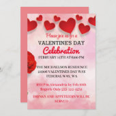 Invitation de fête de la Saint-Valentin romantique (Devant / Derrière)