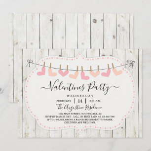 Invitation de fête de la Saint-Valentin Rustique p