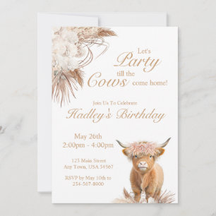 Invitation de fête de la vache sacrée des Highland