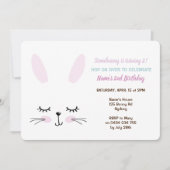 Invitation de fête de lapin, Lapin de Pâques (Devant)