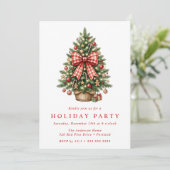 Invitation de fête de l'arbre de Noël à l'aquarell (Debout devant)