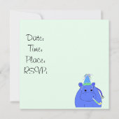 Invitation de fête de l'hippopotame ridicule (Dos)